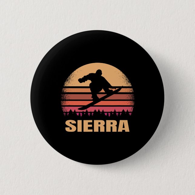 Sierra Nevada Snowboarding Vintage 80s Ret Knapp (Framsida)
