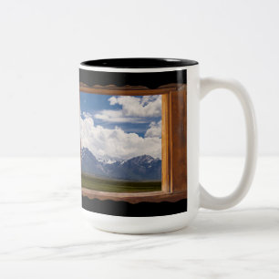 Sierra Nevada till och med kabinfönster på svart Två-Tonad Mugg