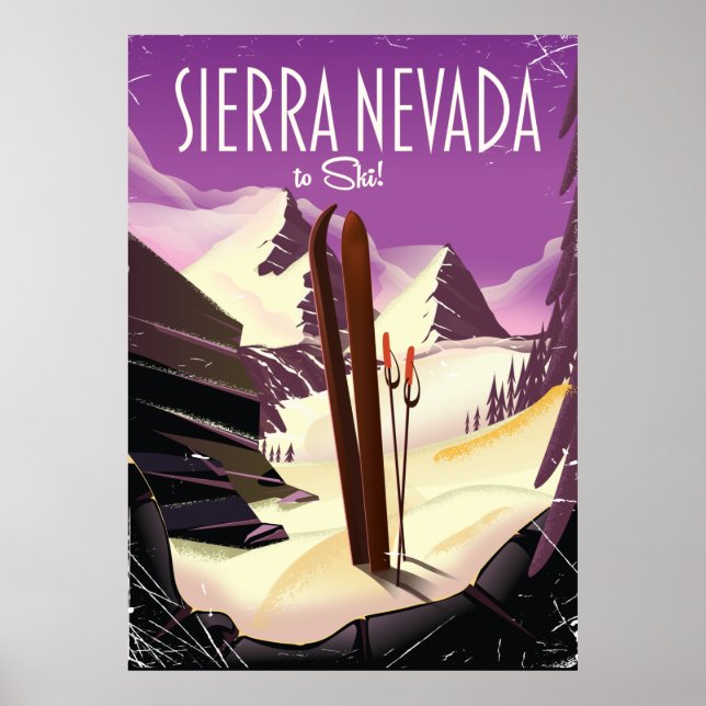 Sierra Nevada vintage skidposter Poster (Framsidan)