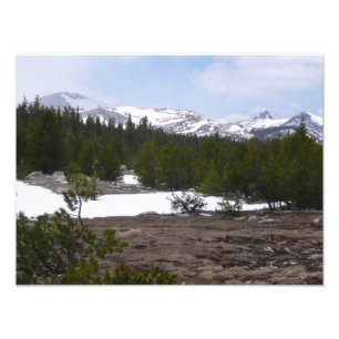 Sierra Nevadabergen och Snö vid Yosemite Fototryck