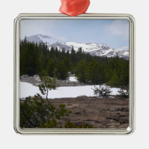 Sierra Nevadabergen och Snö vid Yosemite Julgransprydnad Metall