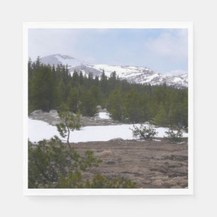 Sierra Nevadabergen och Snö vid Yosemite Pappersservett