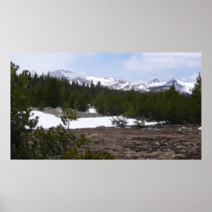 Sierra Nevadabergen och Snö vid Yosemite Poster