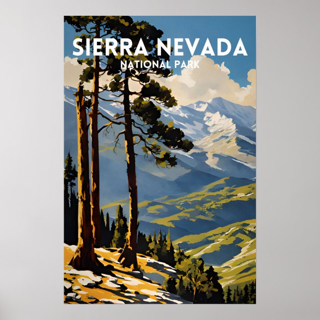Sierra Nevadas nationalpark Vintage Poster (Framsidan)