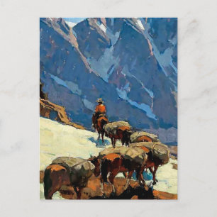 “Sierra Pass” västerländsk konst av Edgar Payne Vykort