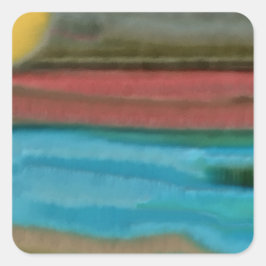 Sierra Sunrise Abstrakt Art Fyrkantigt Klistermärke