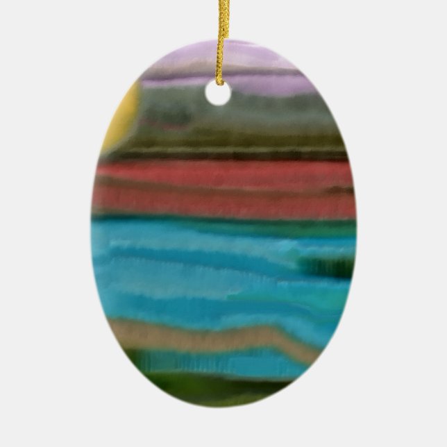 Sierra Sunrise Abstrakt Art Julgransprydnad Keramik (Framsidan)