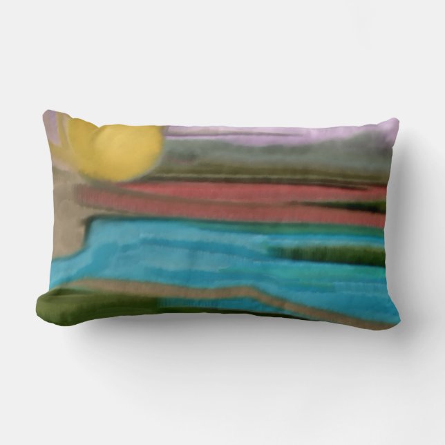 Sierra Sunrise Abstrakt Art Lumbarkudde (Framsida)