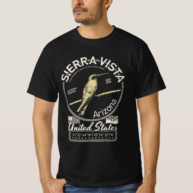 SIERRA VISTA ARIZONA - HUMINGBIRD ILLUSTRATION T SHIRT (Framsida)
