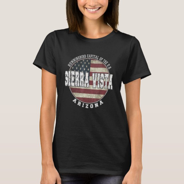 Sierra Vista Arizona Vintage American flag T Shirt (Framsida)