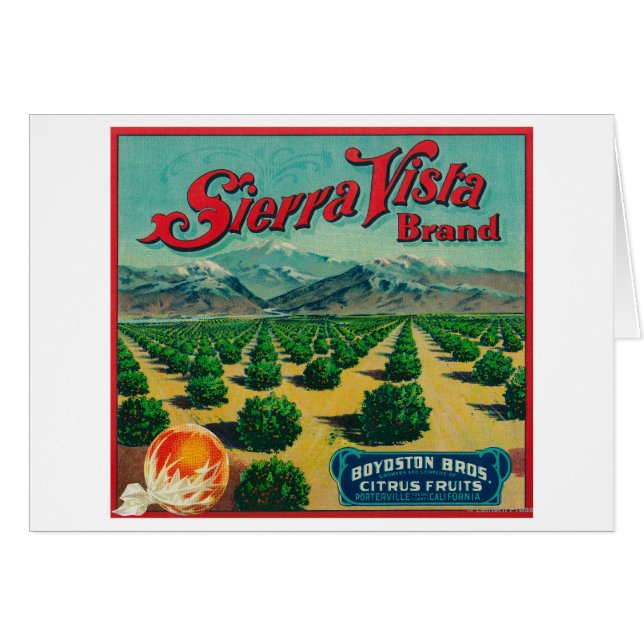 Sierra Vista varumärke Citrus Låda Hälsningskort (Framsidan Horizontal)
