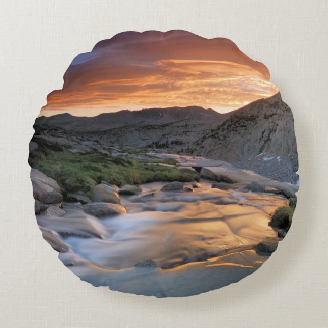 Sierran vinkar över Yosemite Rund Kudde (Framsidan)