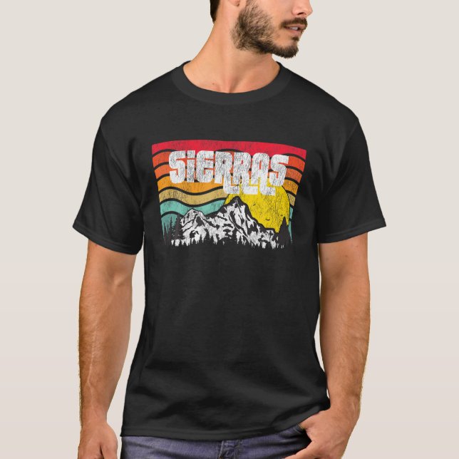 Sierrans bergsområden med höga Sierror Skogar Vint T Shirt (Framsida)