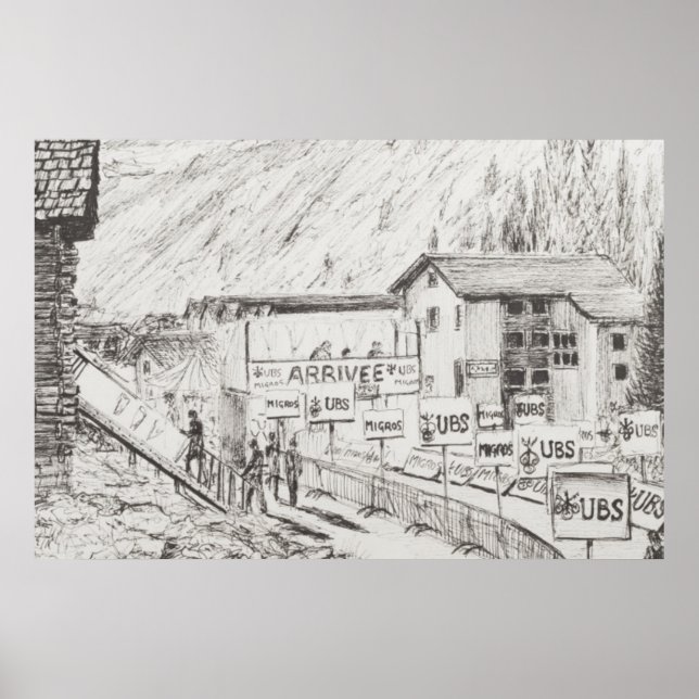 Sierre till Zinal Mountain Tävling Avslutat 2009 Poster (Framsidan)