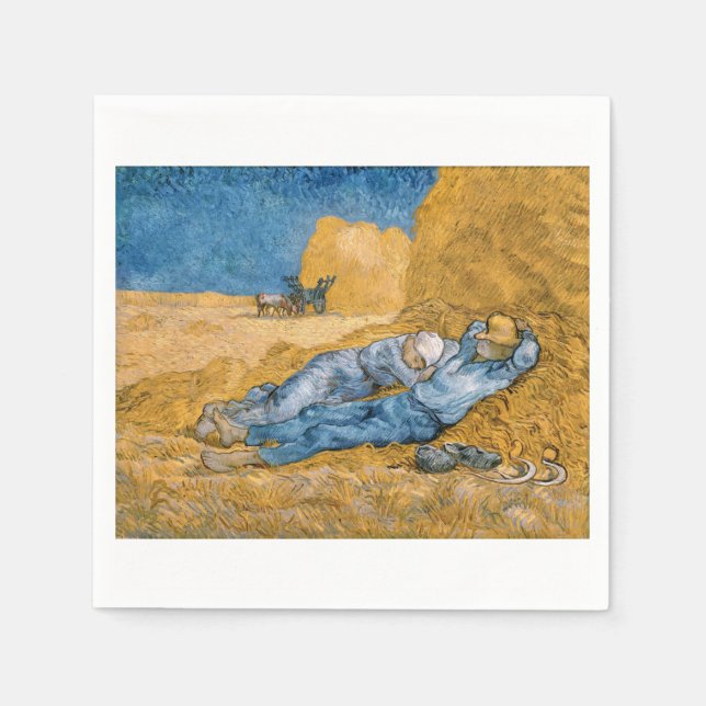 Siesta 1890 av Vincent van Gogh Pappersservett (Framsidan)