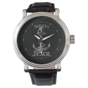 Siesta Beach Florida Vacation Nautical Anchor Sail Armbandsur
