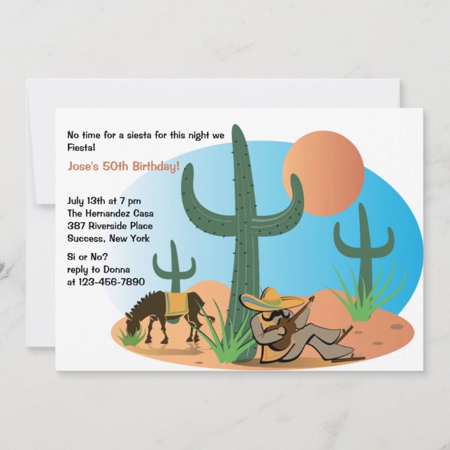 Siesta-inbjudan Inbjudningar (Framsida)