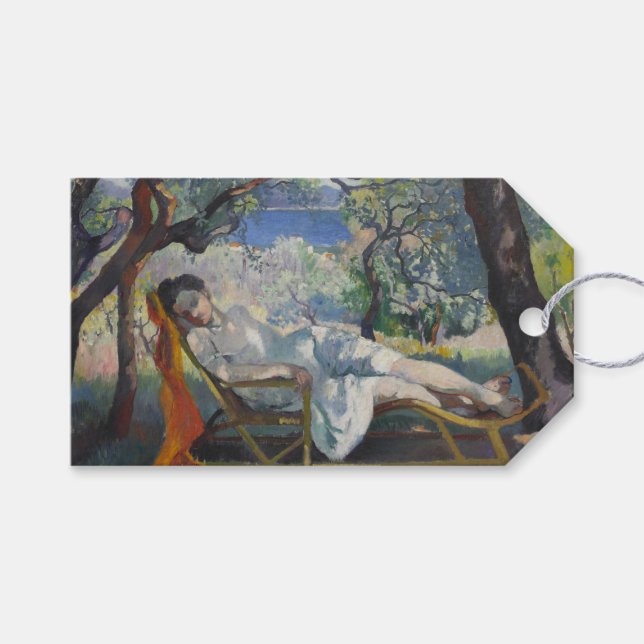 Siesta (Jeanne Resting in a Sunlit Garden) Presentetikett (Framsidan (Horisontell))