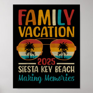 Siesta Key Beach Florida Matchande Familjesemester Poster