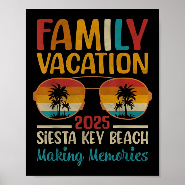 Siesta Key Beach Florida Matchande Familjesemester Poster (Framsidan)