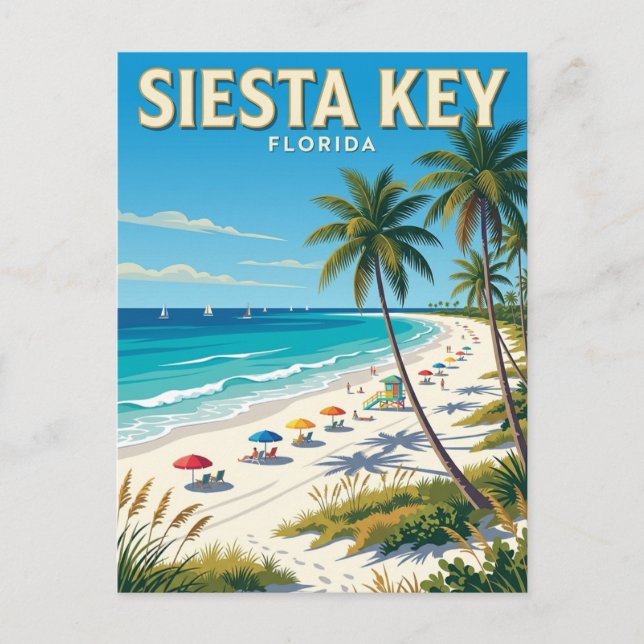 Siesta Key Beach Florida Vykort (Framsida)