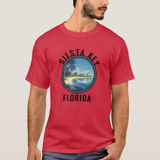 Siesta Key Florida med svart text T Shirt (Framsida)