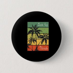 Siesta Key Florida Strand Solnedgång Vintage Souve Knapp