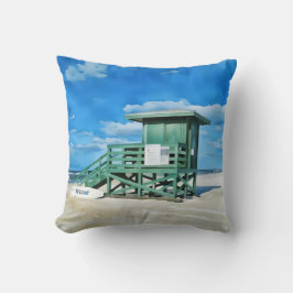 Siesta Key Green LifeGuard Tower Pillow Kudde