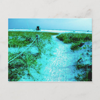 Siesta Keys Beach i färgkantade presentartiklar Vykort