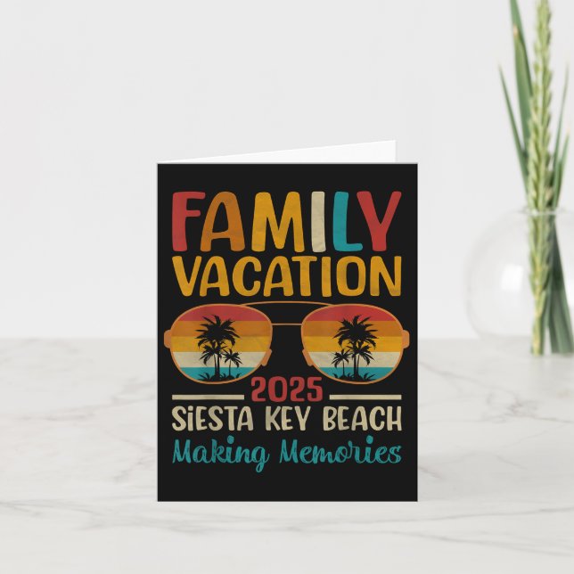 Siesta Nyckel Beach Florida Matching Family Vacati Kort (Framsida)