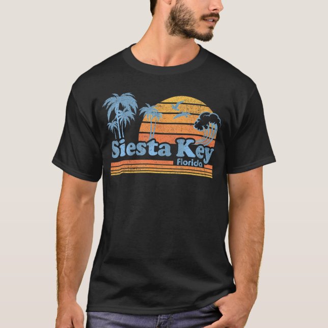 Siesta Nyckel Beach Florida Påsklov Vacation T Shirt (Framsida)