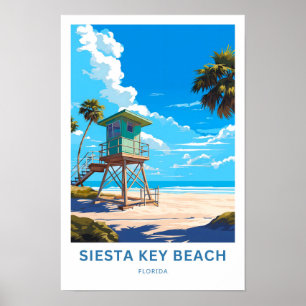 Siesta Nyckel Beach Florida Travel Skriv ut Poster