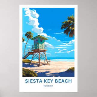 Siesta Nyckel Beach Florida Travel Skriv ut Poster