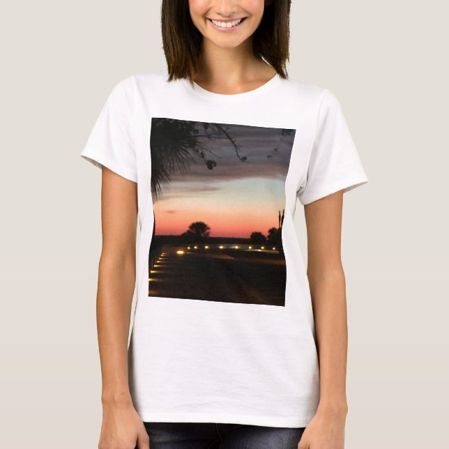 Siesta Nyckel Beach Sunset T-shirt (Framsida)
