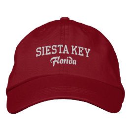 Siesta Nyckel Florida Embroired Baseball Hat Broderad Keps