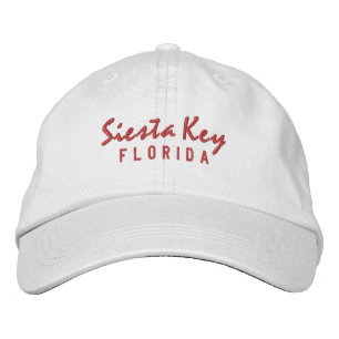 Siesta Nyckel Florida Embroired Baseball Hat Broderad Keps