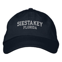 Siesta Nyckel Florida Embroired Baseball Hat Broderad Keps