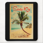 Siesta Nyckel Florida Handflatan Träd Beach Vintag Musmatta<br><div class="desc">Siesta Nyckel Florida-konstruktionen i Vintage resor stil,  som har ett handflatan träd på stranden med hav och himlar.</div>