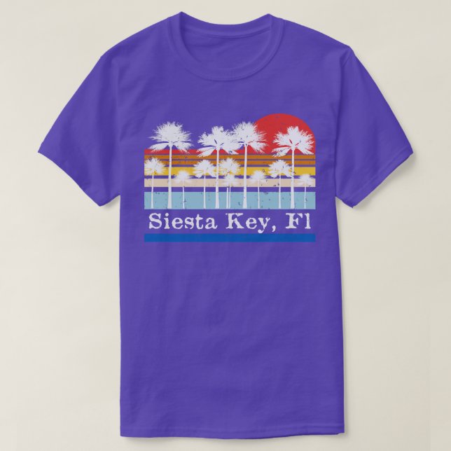 Siesta Nyckel Florida Handflatan Träd Coloblock Gr T Shirt (Design framsida)