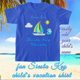 Siesta Nyckel, Florida Ocean Sailboat och Namn T Shirt