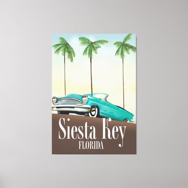 Siesta Nyckel Florida-reseaffisch Canvastryck (Framsida)