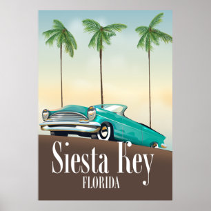 Siesta Nyckel Florida-reseaffisch Poster