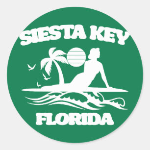 Siesta Nyckel Florida Runt Klistermärke