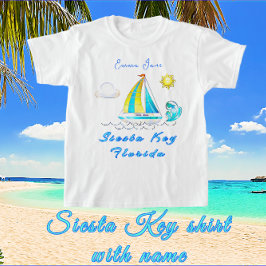 Siesta Nyckel, Florida Sailboat Sol och Namn T Shirt