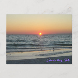 Siesta Nyckel Florida Sunset Postcard Vykort