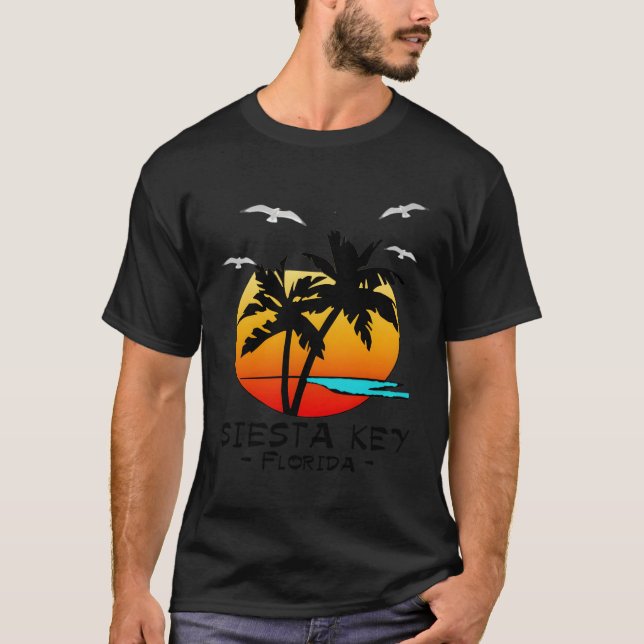 Siesta Nyckel Florida Tropical Beachwear T Shirt (Framsida)