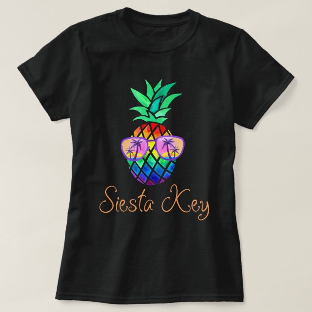 Siesta Nyckel Florida Tropical Funny Pineapple Sun T Shirt (Design framsida)