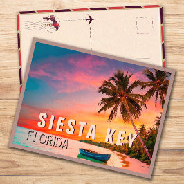 Siesta Nyckel Florida Tropical Handflatan Träd Bea Vykort