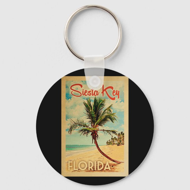 Siesta Nyckel Keychain Florida Handflatan Träd Bea Nyckelring (Framsida)