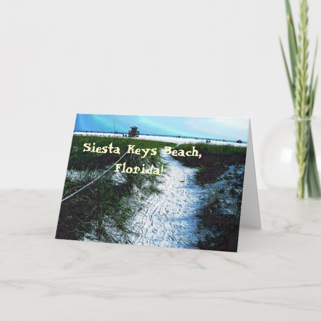 Siesta Nycklar Beach, Florida Greeting Cards Kort (Framsida)